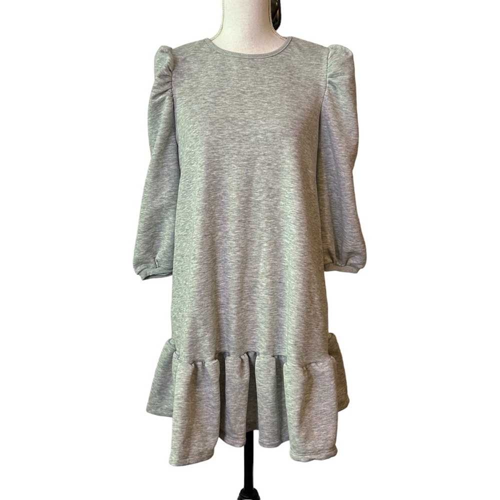 Emery Rose Classic Puff Sleeve Ruffle Hem Smock‎ Dress Women’s Sz Small NEW - Picture 2 of 8